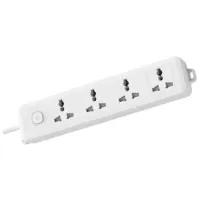 Deli CT703 2 Pin 4 Port 3 Meter White Power Strip